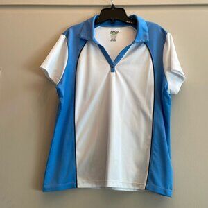 Izod blue and white golf shirt
